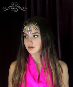 Rhinestone Headpiece by Amalia Design Burlesque Headpiece - Etsy South Africa Teardrop Crown Headpiece With Rhinestones For Parties, Glamorous Party Headpieces With Rhinestones, Crystal Crown Headpiece For Party, Mystical Adjustable Headpieces For Party, Glamorous Crystal Embellished Headband, Glamorous Adjustable Rhinestone Headpieces, Rhinestone Headband For Party, Adjustable Crystal Headpiece For Party, Rhinestone Crystal Headband