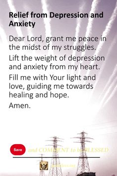 Relief from Depression and Anxiety Prayers Mental Health, Prayers For Mental Healing, Prayer For Loved Ones, Psalm 34 17, Prayer Poems, Prayer For Health