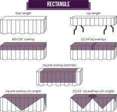 a table with different lengths and shapes for the tables to be used in an event