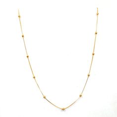 * Material: 18k Gold purity  * Item Weight - 3.714GRAM * length:17 inch *  Style: Stylish traditional * Handmade item ( Gold Chain Necklace ) *  QTY: - 1 piece Best Quality // Metal Purity  // Quick response PERSONALIZED * Jewelry Necklace  * GIFT FOR HIM For more Jewelry Jewelry , please find here:- https://www.etsy.com/in-en/shop/Shauryasjewels?ref=seller-platform-mcnav We can give a discount for large orders Please contact us! Package - Individual gift wrapped box How to care:-Gold is a soft metal: while gold has a shine and a luster all its own, it's also a soft metal. This makes is susceptible to dings, scratches, and dents. Be mindful of your gold jewelry while you wear them and remove them while playing any high-contact sports Take jewelry off before bathing: wearing jewelry while y Elegant 14k Yellow Gold Beaded Necklace, Dainty Beaded Chain Necklace For Formal Occasions, Classic Yellow Gold Beaded Chain Necklace, Gold Plated Beaded Chain Necklaces, Gold Plated Necklaces With Beaded Chain, Gold Plated Beaded Chain Necklace, Elegant Station Necklace With Beaded Chain For Gift, Elegant Beaded Chain Station Necklace For Gift, Yellow Gold Beaded Chain Necklace