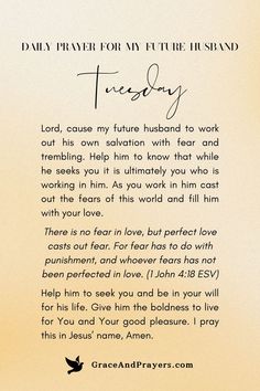 a poem written in black and white with the words,'today prayer for my future husband