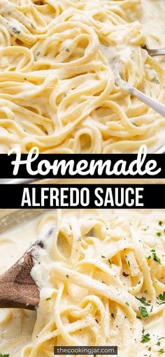 this homemade alfredo sauce is so good and it's ready to be eaten