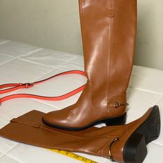 Actual Color Like 2nd Photo. Calf-High Boots, Never Worn. Fits A True Narrow Size 8 Or 7 1/2. Material Very Tough To Mold. If You Have True 8 These Are Perfect For You, Especially For Rainy Weather. Cognac Color. Available For Pick Up Only. Casual Tall Brown Boots, Calf High Boots, Cognac Color, Rainy Weather, Moto Boots, High Boots, Cognac, Pick Up, Women Shoes