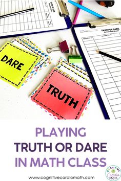 playing truth or dare in math class is fun and easy for kids to practice their writing skills