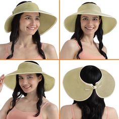 Embrace the sun with style and protection with the Sun Cube Women's Sun Visor Hat. This chic straw hat is not only a fashion statement but a practical accessory for all your summer adventures.

- Material: Premium paper straw
- Color: Khaki
- Size: Fits head circumferences 22-22.8 inches
- Gender: Female
- Features: Wide brim for optimal face and neck protection, UPF 50+ UV protection, ponytail hole, and a charming back bow tie accent
- Care Instructions: Spot clean with a damp cloth

Ideal for Adjustable Packable Sun Hat For Sunbathing, Sun Hat With Uv Protection For Beach Season, Lightweight Adjustable Hats For Sunbathing, Brimmed Sun Hat With Uv Protection For Sunbathing, Adjustable Summer Boater Hat For Outdoor, Sun Straw Hat With Uv Protection For Vacation, Short Brim Straw Hat With Uv Protection, Casual Straw Hat For Sunbathing, Vacation Hat With Upf 50+ For Sunbathing