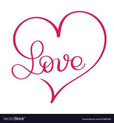 the word love is written in a heart shape with handwritten lettering on a white background