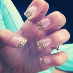 these are so cute! French Nail Designs, Get Nails, Manicures Designs, Silver Nails, Gold Nails, French Manicure