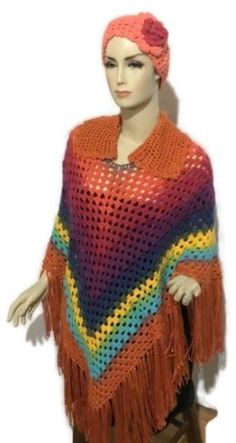 Crochet poncho with collar, woman poncho, orange acrylic yarn, autumn poncho, handmade, The orange poncho, andrea designs handmade ponchos, hippie poncho, gift for her Handmade Oversized Winter Poncho, Winter Handmade Oversized Poncho, Handmade Winter Poncho, One Size Cape For Fall Festival, Handmade Winter Poncho Cape, Acrylic Poncho Shawl For Fall, Fall Festival Poncho Shawl, Acrylic Shawl Poncho For Fall, Fall Festival Shawl Poncho