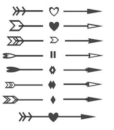 arrows and hearts are drawn in black ink