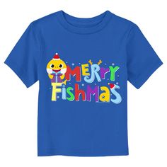 This holiday season, join parents and kids alike for the viral children's chant that originated as a campfire song with officially licensed apparel for the whole family from the popular YouTube song, Baby Shark! This tree-mendous Toddlers' Baby Shark Merry Fishmas T-Shirt features Baby Shark holding a present with the text: "Merry Fishmas," across the front. Grab some new Baby Shark apparel this Christmas and sing along to all your favorite songs in style! Shark Apparel, Campfire Song, Merry Fishmas, Campfire Songs, Youtube Songs, Toddler Christmas, Graphic Tee Design, Baby Shark, Campfire