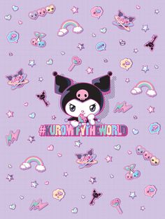 an image of a cartoon character with the words urommy world on it