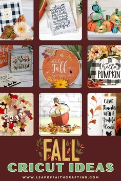 fall craft ideas with pumpkins, leaves and other decorations