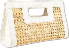 Chic White Clutch With Top Handle, Chic Clutch With Top Carry Handle For Shopping, White Rectangular Clutch For Spring, Modern White Clutch With Top Handle, Chic Rectangular Clutch With Top Carry Handle, Modern White Top Handle Clutch, White Chic Clutch With Detachable Handle, Chic Tote Clutch For Errands, Rectangular Clutch With Handle Drop For Shopping