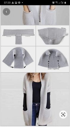 the instructions to knit an open cardigan sweater