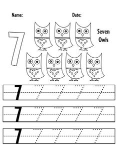 Free Number 7 Tracing Page for Preschool!