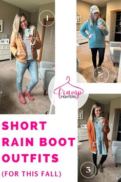 Feeling stumped on what to wear with those cute Chelsea boots? Let's make rainy days your runway! Dive into stylish short rain boot outfits perfect for fall and winter. Whether you're dashing through puddles or just loving the cozy vibe, these looks have got you covered. Save this for later and never stress over ankle boots again! How To Wear Rain Boots With Jeans, Chelsea Rainboot Outfits, How To Wear Rain Boots Outfits, Ugh Rain Boots Outfits, How To Style Rain Boots Outfits, Ankle Rain Boots Outfit Winter, Grey Rain Boots Outfit, How To Style Short Rain Boots, Rain Booties Outfits