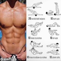 an image of a man doing exercises on his stomach and chest with the instructions below