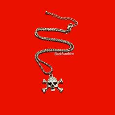 Super cute rhinestone  skull and crossbones pendant necklace  Lobster clasp Please review images for measurements and other details. Glam Necklace, Y2k Rhinestone, Rhinestone Skull, Goth Glam, Emo Goth, Skull And Crossbones, Pendant Necklaces, Lobster Clasp, Necklace Etsy