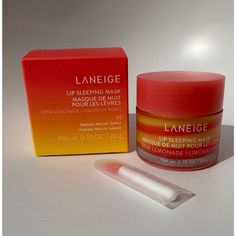 Super Yummy Limited Edition Laneige Lip Sleeping Mask Color/Flavor Combo, Pink Lemonade. This Lip Mask Plumps The Lips With Intense Moisture, Helping To Minimize Roughness And Cracking Due To Dryness. Innovative Moisture Wrap Technology Keeps Lips Supple & Smooth. Infused With Minerals And Hyaluronic Acid, It Forms A Protective Film Over The Lips To Help Deliver Hydration And Lock In Active Ingredients. A Berry Mix Complex Of Raspberry, Strawberry, Cranberry And Blueberry Extracts Offers Antioxi Laneige Lip Sleeping Mask Pink Lemonade, Lip Sleeping Mask Laneige, Lanage Lip Products, Linage Lip Mask, Lineage Lip Mask, Lip Products Aesthetic, Laneige Lip Balm, Laneige Lip Mask, Preppy Birthday Gifts