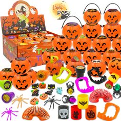 a large assortment of halloween toys and decorations