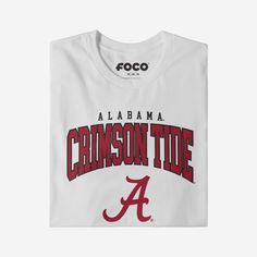 a white t - shirt with the word, crimson tide on it's chest