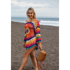 Stroll down to the beach hut in this unique soft and slinky eye-catching crochet coverup dress. There are no surprises here; this dress looks as pictured and even more beautiful in person. One size fits most Light-weight and Airy Crochet Cover Up, Beach Hut, Cover Up Dress, Cover Up, Crochet