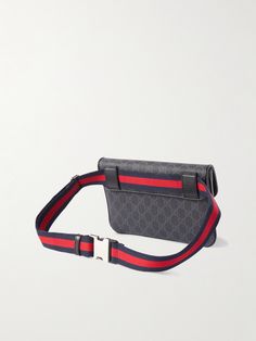 Gucci's belt bag has been made in Italy from signature Supreme coated-canvas that's printed with the label's heritage 'GG' logo. Sized for your cardholder, phone and keys, it's trimmed with leather and fitted on a striped webbing strap you can adjust to carry cross-body. Gucci Supreme Belt Bag, Belt Bag For Men, Gucci Belt Bag, Gucci Collection, Gg Logo, Summer Sunglasses, Webbing Strap, Gucci Leather, Gucci Accessories