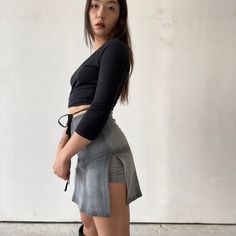 Look what I just found on Depop 🙌 https://depop.app.link/uFwowSGV3cb Stretchy Skirt, Ribbed Knit, Super Cute, Mini Skirts, Grey, Knitting, Clothes