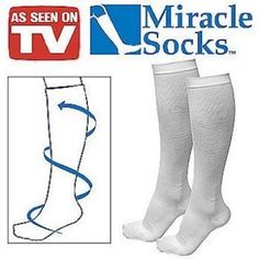 As Seen On Tv Compression Socks Traditional Socks, Achy Legs, Aching Legs, Durable Medical Equipment, Compression Stockings, Water Retention, Home White, As Seen On Tv, Sports Medicine