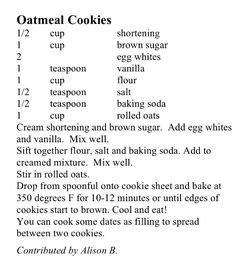 As a thyroid cancer survivor, I have to occasionally go on a low-iodine diet. These oatmeal cookies from The Thyroid Cancer Survivors' Association's Low-Iodine Cookbook are hands-down the best cookies I've ever had. I frequently make them whether I'm on the diet or not. Low Sugar Treats, Low Sodium Diet, Breastfeeding Diet, Diet Snacks