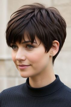 29+ Pixie Haircuts for Women 10 Michelle Williams Hair, Asymmetrical Pixie Cuts, Bold Hair Color, Asymmetrical Pixie, Caramel Balayage, Low Maintenance Hair, Round Face Shape, Pixie Styles