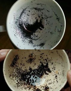 two bowls with dirt in them and one is empty