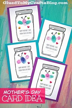 mothers day card idea with three mason jars