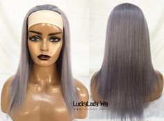 silvery grey head band wig Human Hair wigs cheap grey headband wigs silk straight style gray women wigs for women band wigs free shipping Hair Density:130%/150%/180%  more density means thicker hair,refer to listed hair density picture. Hair Color: Grey Cap Size: Average Size                       with clips and hooks&loops 100% Real Human Hair, natural and healthy, no shedding and tangle-free, can be straightened and permed. If you need other Texture, Hair Color ,Length, Density, ,Please contac Head Band Wig, Band Wigs, Texture Hair, Mongolian Hair, Gray Headband, Women Wigs, U Part Wigs, Wig Human Hair, Peruvian Hair