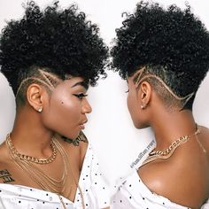 Twa Hairstyles 4c Hair Tapered With Designs, Mowhak Braid Hairstyle For Women Black, 4c Undercut Natural Hair, Bold Beauty Inspo, Short Hair Styles Curly Natural Curls, Shaved Locs Styles, Mohawk For Women, Undercut Afro, Tapered Cut Natural Hair