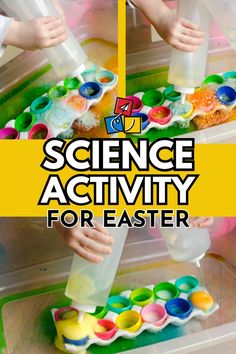 Click here to see this science activity from Busy Toddler.  This activity is a favorite of ours during the Easter season and is perfect for your toddlers and preschoolers. Easter Science, Baking Soda Vinegar, Science Activity, Hidden Colors, Newborn Hacks, Easy Science Experiments, Plastic Easter Eggs, Easy Toddler