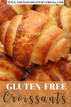 gluten - free croissants with text overlay