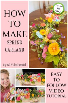 How to Make a Spring Garland, DIY Spring Garland, How To Video, Wreath Making Tutorial, DIY Garland Video
​
​Join me in Ashley’s Wreath Class and let me teach you How to Make a Spring Garland!
​
​🌸 This DIY video tutorial teaches how to create an DIY Spring Garland with vibrant yellow peonies, artificial greenery, and handmade bows. It’s perfect for easy home decorating this spring!