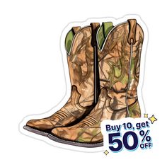 Decorate laptops, Hydro Flasks, cars and more with removable kiss-cut, vinyl decal stickers. Glossy, matte, and transparent options in various sizes. Super durable and water-resistant. Blend into the wild with our RealTree print Camo cowboy boots! Perfect for those who live for adventure and crave the rugged charm of the great outdoors. Step into style that's as bold as nature itself. Real Tree Camouflage, Into The Wild, Western Cowboy Boots, Great Outdoors, Western Cowboy, The Great Outdoors, The Wild, Cowboy Boots, Camouflage