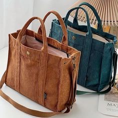 Category:Tote,Handbag,Shoulder Bag; Gender:Women's; Occasion:Office,Daily,Shopping; Material:Corduroy; Width:12; Height:25; Function:Adjustable,Large Capacity; Pattern:Solid Color; Listing Date:11/09/2023; Production mode:Self-produce; Length:31 Cheap Handbags, Tote Handbag, Black N Yellow, Tote Handbags, Bags Handbags, Dark Brown, Women Handbags, Buy Online, Solid Color