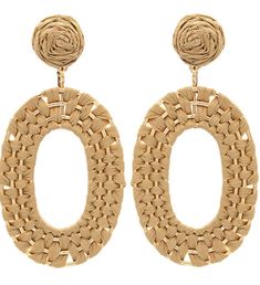 Raffai braided oval hoops with post. 2 3/4" long. Luxury Oval Hoop Earrings Aaa Quality, Luxury Bohemian Oval Earrings, Luxury Gold Oval Hoop Earrings, Luxury Oval Hoop Earrings, Pierced, Luxury Filigree Oval Earrings, Natural Magic, Gift Card Sale, Black And Tan, Braids