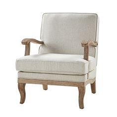 the arm chair is upholstered and ready to be used as an accent piece