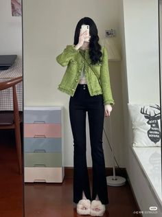 Fancy Korean Outfits, Tweed Coat Women, Tweed Fashion, Korean Casual Outfits, Tweed Coat, Casual Jackets, Ulzzang Fashion, Coat Women, Korean Outfits