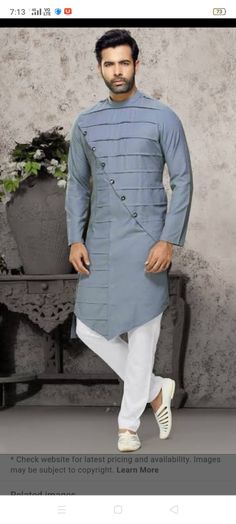 Jens Kurta Designs Men, Haldi Portrait, Men Kurta Designs Style, Seema Anand, Kurta Ideas, Kurta Designs Men's, Indo Western Dress For Men, Sahil Khan, Latest Kurta Designs