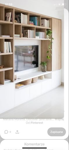 an image of a living room setting with bookshelves and shelves on the wall