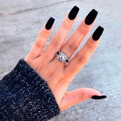 Black Coffin Nails, Matte Black Nails, Black Nail Art, Pink Gel, Black Nail, Colorful Nail Designs, Popular Nails, Strong Nails