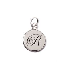 Add this engraved disc charm onto any of our bracelet Sterling Silver Engraved disc diameter: 9mm Handcrafted in NYC #CH258 Engraved Initial Pendant Charms For Gifts, Engraved Sterling Silver Round Pendant Charms, Elegant Silver Charms With Initials, Silver Initials Charms For Everyday, Silver Engraved Round Pendant Charms, Silver Charms With Initials For Everyday, Classic Engraved Charm Bracelet For Everyday, Classic Personalized Silver Charms, Classic Engraved Charms For Gift