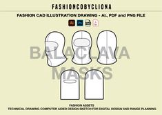 Balaclava Drawing, Scarf Technical Drawing, Hood Technical Drawing, Leggings Technical Drawing, Garment Drawing, Hoodie Technical Sketch, Oversized Hoodie Technical Drawing, Drawing Illustrator, Business Graphics