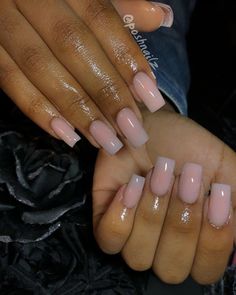 Simple Classy Nails, Classy Nails, Square Nails, Ombre Nails, Nail Inspo, Acrylic Nails, Square, Nails, On Instagram