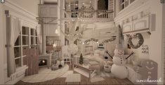 Bloxburg Foyer Ideas Aesthetic, Bloxburg Christmas Interior Ideas, Bloxburg Christmas Bathroom, Bloxburg Christmas Interior, Christmas Home Bloxburg, Bloxburg Christmas Room, Bloxburg Winter Bedroom Ideas, Christmas Bedroom Bloxburg, Bloxburg Christmas Bedroom